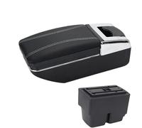 RORVECQ Pour F&ord Pour Fiesta Boîte De Repose-bras Pour Fiesta MK7 Repose-bras Voiture 2009-2017 Boîte De Rangement Accessoires Intérieurs(Ligne blanche A3 Pas d'USB)
