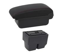 RORVECQ Pour F&ord Pour Fiesta Boîtier D'accoudoir Auto Pour F&ord Pour Fiesta MK7 2009 2010 2011 2012 2013-2017 Boîtier D'accoudoir Central(Ligne rouge B1)