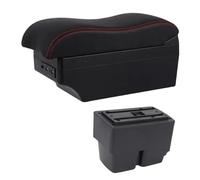 RORVECQ Pour F&ord Pour Fiesta Boîtier D'accoudoir Auto Pour F&ord Pour Fiesta MK7 2009 2010 2011 2012 2013-2017 Boîtier D'accoudoir Central(Ligne rouge E2)