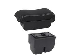 RORVECQ Pour F&ord Pour Fiesta Pour Fiesta MK7 2009-2017 Boîte De Rangement D'accoudoir Auto Retrofit Intérieur Accessoires Auto(B3 Noir blanc 3USB)