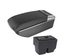 RORVECQ Pour F&ord Pour Fiesta Pour Fiesta MK7 Accoudoir Voiture 2009-2017 Boîte De Rangement Accessoires Intérieurs(B1 Black red NO USB)