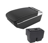 RORVECQ Pour F&ord Pour Fiesta Pour Fiesta MK7 Accoudoir Voiture 2009-2017 Boîte De Rangement Accessoires Intérieurs(A2 Black line7 USB)
