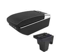 RORVECQ Pour F&ord Pour Focus 3 Boîte D'accoudoir Pour Focus Mk3 III Boîte D'accoudoir Auto Boîte De Rangement Centrale(A1 Noir rouge 7USB)
