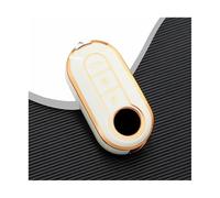 RORVECQ pour Fiat pour Ducato pour Panda pour Grande pour Punto pour Lancia pour Musa Coque De Clé Voiture Pliable en TPU(Golden White)