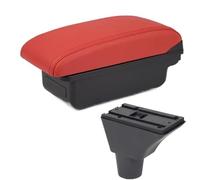 RORVECQ Pour Fiat Pour Panda Pour PANDA II Boîtier D'accoudoir Auto Porte-gobelet Interface USB Aménagement Intérieur Styling Auto(A4 rouge sans USB)