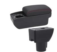 RORVECQ Pour Hyundai Pour Getz Boîte À Accoudoir Pour Voiture Pièces De Rénovation Intérieure Boîte De Rangement Centrale Dédiée Accessoires Auto(B1 Noir rouge 6USB)