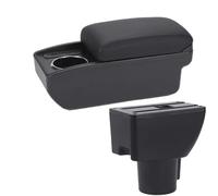 RORVECQ Pour Hyundai Pour Getz Boîte À Accoudoir Pour Voiture Pièces De Rénovation Intérieure Boîte De Rangement Centrale Dédiée Accessoires Auto(B2 Ligne noire 6USB)