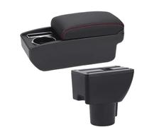RORVECQ Pour Hyundai Pour Getz Boîte À Accoudoir Pour Voiture Pièces De Rénovation Intérieure Boîte De Rangement Centrale Dédiée Accessoires Auto(C1 Noir rouge PAS d'USB)