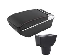 RORVECQ Pour Hyundai Pour Getz Boîtier D'accoudoir Boîtier D'accoudoir Auto Boîtier De Rangement Avec Renfort Et Surélévation(A1 Noir rouge 7USB)