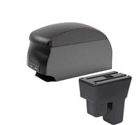 RORVECQ Pour Jazz Armrest Pour Fit Pour Jazz 2 Console Centrale Bras 2008 2009 2010 2011 2012 2013 Boîte De Rangement Bras Accessoire Auto(B1 Black Red double)
