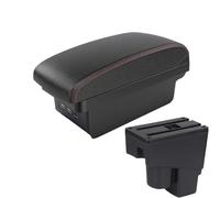 RORVECQ Pour Jazz I 2005 2006 2007 2008 Boîte D'Accoudoir Centrale Accessoires Intérieurs Avec USB(B1 Noir rouge 3USB)