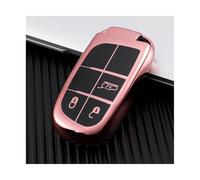 RORVECQ pour Jeep pour Renegade pour Grand pour Cherokee pour Dodge pour Journey pour Charger pour Chrysler 200 300C TPU Coque Clé Voiture(Rose)