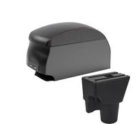 RORVECQ Pour Kia Pour Picanto Pour 3X-Line Boîtier D'accoudoir Auto Modification Avec Interface USB Boîte De Rangement(B1 Black Red double)