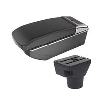 RORVECQ Pour KIA Pour Rio 2 2006-2011 Accessoires De Boîte De Repose-bras De Voiture Intérieur Boîte De Rangement Rétrofit(B1 Black red NO USB)