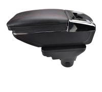 RORVECQ Pour Kia Pour Rio 4 (YB) 2017-présent Pour Kia Pour X-Line Boîte De Rangement Console Centrale Accoudoir Rotatif Cuir(Noir avec fil rouge)