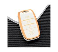 RORVECQ pour KIA Rio pour Sportage pour Ceed pour Cerato pour Sorento pour Optima pour Picanto pour Forte Coque Étui Clé Voiture TPU(White Gold,4 Button)