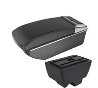 RORVECQ Pour Mahindra Pour Bolero Boîte Accoudoir Universelle Console Centrale Rangement Porte-gobelet Cendrier(Ligne noire B2 SANS USB)