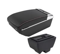 RORVECQ Pour Mahindra Pour Bolero Boîte Accoudoir Universelle Console Centrale Rangement Porte-gobelet Cendrier(A1 Noir rouge 7USB)