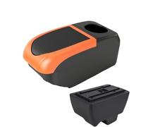RORVECQ Pour Mahindra Pour Bolero Boîte D'accoudoir Accoudoir Central Universel Boîte Rangement Interface USB(B2 Orange frame 6USB)