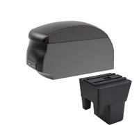 RORVECQ Pour Mahindra Pour Xylo Pour Xylo D2D4 E4 Universel Accoudoir Central Voiture Boîte De Rangement Avec Interface Usb Porte-gobelet(A1 Black Red single)
