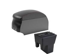RORVECQ Pour Mahindra Pour Xylo Pour Xylo D2D4 E4 Universel Accoudoir Central Voiture Boîte De Rangement Avec Interface Usb Porte-gobelet(B1 Black Red double)