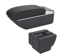 RORVECQ Pour MAZDA 2 Accoudoir Pour Mazda 2 Pour Demio Boîte D'accoudoir De Voiture Rétrofit Boîte De Rangement Accessoires Auto Détails Intérieurs(B1 Noir rouge 7USB)