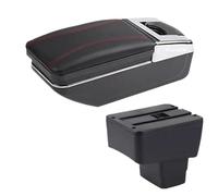 RORVECQ Pour Mazda 2 Boîte À Accoudoir Centrale Boîte De Rangement Centrale Pièces Intérieures De Retrofit Avec USB Accessoires Auto(Ligne rouge A1 Pas d'USB)