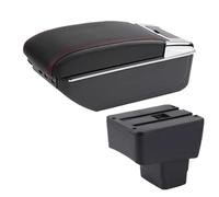 RORVECQ Pour Mazda 2 Boîte À Accoudoir Centrale Boîte De Rangement Centrale Pièces Intérieures De Retrofit Avec USB Accessoires Auto(C1 ligne rouge 7USB)