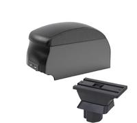 RORVECQ Pour Mazda 2 Boîte D'accoudoir Pour Mazda 2 Pour Demio Boîte D'accoudoir Auto Boîte De Rangement Centrale Retrofit Intérieur Interface USB(B2 Black double)