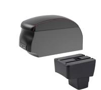 RORVECQ Pour Mazda 2 CX-3 CX3 Skyactiv Version Pour CX-3 Boîte De Rangement D'accoudoir De Voiture Accessoires De Voiture Chargement USB(A1 Black Red single)