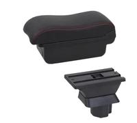 RORVECQ Pour Mazda 2 Pour Mazda 2 Pour Demio Boîte À Accoudoir Centrale Boîte De Rangement Centrale Intérieur Retrofit Chargement USB(Ligne rouge A1 Pas d'USB)