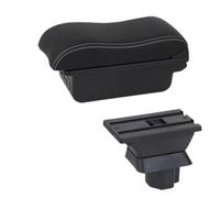 RORVECQ Pour Mazda 2 Pour Mazda 2 Pour Demio Boîte À Accoudoir Centrale Boîte De Rangement Centrale Intérieur Retrofit Chargement USB(B3 Noir blanc 3USB)