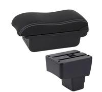 RORVECQ Pour MAZDA CX-3 Accoudoir Pour Mazda 2 Pour Skyactiv Pour Version Cx3 Boîte D'accoudoir Voiture Boîte De Rangement Surface Incurvée Cuir(B3 Noir blanc 3USB)