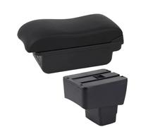RORVECQ Pour MAZDA CX-3 Accoudoir Pour Mazda 2 Pour Skyactiv Pour Version Cx3 Boîte D'accoudoir Voiture Boîte De Rangement Surface Incurvée Cuir(B2 ligne noire 3USB)