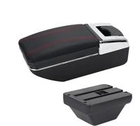 RORVECQ Pour MG Pour ZS Accoudoir De Voiture Boîte De Rangement Central Accessoires De Voiture Intérieur Kit De Retouche Avec USB Et Porte-gobelet(A1 Noir rouge SANS USB)