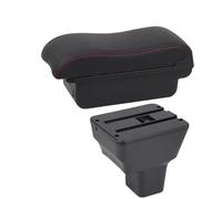 RORVECQ Pour N&issan Pour Kicks 2016 2017 2018 2019 2020 2021 2022 2023 2024 Boîtier D'accoudoir Boîte De Rangement Aménagement Intérieur(A2 Black red NO USB)