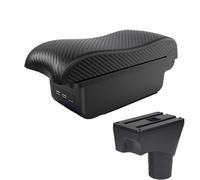 RORVECQ Pour N&issan Pour March Pour Micra K13 MK4 IV Pour Sunny 2010-2023 Boîte D'accoudoir De Voiture Boîte De Rangement(B2 ligne noire 3USB)