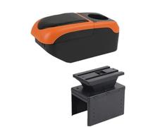 RORVECQ Pour N&issan Pour Micra K14 Boîtier D'accoudoir Pour Micra 2020-2023 Boîtier D'accoudoir Voiture Boîte De Rangement Accessoires Auto Intérieurs(Noir orange)