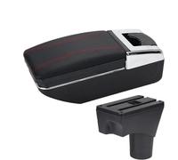 RORVECQ Pour N&issan Pour Sunny Boîte D'Accoudoir Pour N&issan Pour March Pour Micra K13 2010-2022 Accoudoir Auto Boîte De Rangement Bras(A1 Noir rouge SANS USB)