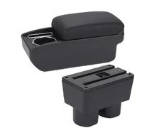 RORVECQ Pour N&issan Pour Tiida C11 Boîte D'accoudoir Pour N&issan Pour Tiida Pour Latio Pour Sylphy Boîte De Rangement Auto Porte-gobelet(C2 Ligne noire PAS d'USB)