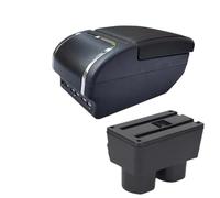 RORVECQ Pour N&issan Pour Tiida C11 Pour Tiida Pour Latio Sylphy Boîte D'accoudoir Centre De Rangement Intérieur Accessoires Auto(E black line 9USB)