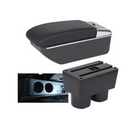 RORVECQ Pour N&issan Pour Tiida Pour Sylphy Pour Tiida C11 Pour Latio Boîte De Rangement Bras D'Accoudoir Intérieur Voiture Fonction Réglable En Hauteur(D3 Noir blanc Sans USB)