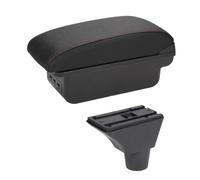RORVECQ Pour Opel Pour Meriva Boîtier D'accoudoir Console Centrale Support Bras/coude Coffre De Rangement(B-Black red line)