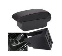 RORVECQ Pour Peugeot 107 Boîte D'accoudoir Auto Accessoires Auto Armrest Boîte De Rangement Accoudoir Central Intérieur(C1 Noir rouge PAS d'USB)