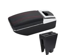 RORVECQ Pour Peugeot 107 Boîte D'accoudoir Central Accessoires Intérieurs Pour Voiture Boîte De Rangement(A1 Noir rouge SANS USB)