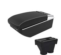 RORVECQ Pour Peugeot 208 2012-2018 Boîte D'accoudoir Central Boîte De Rangement Accessoires Auto Pièces De Rétrofit Support Auto Cendrier(A3 Noir blanc 7USB)