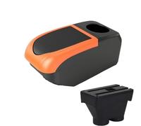 RORVECQ Pour Peugeot 208 2012-2018 Boîte D'accoudoir Central Boîte De Rangement Accessoires Auto Pièces De Rétrofit Support Auto Cendrier(B2 Orange frame 6USB)