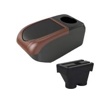 RORVECQ Pour Peugeot 208 2012-2018 Boîte D'accoudoir Central Boîte De Rangement Accessoires Auto Pièces De Rétrofit Support Auto Cendrier(B3 Brown frame 6USB)