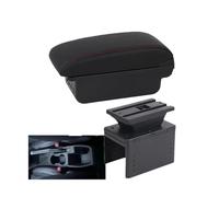 RORVECQ Pour Renault Pour Clio 5 Boîtier D'accoudoir Pour Renault Pour Captur Pour Clio5 Boîtier D'accoudoir Auto Boîte De Rangement Centrale(B1 Noir rouge 3USB)
