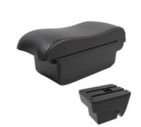 RORVECQ Pour SEAT Pour ARONA Accoudoir Voiture Boîte De Rangement Double Couche Avec Chargeur USB Accessoires Auto(A1 Noir rouge SANS USB)